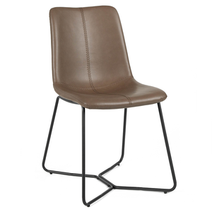 Cassius Leatherette Dining Chair in Brown