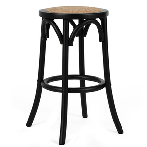 Dane Rattan Kitchen Bar Stool in Black