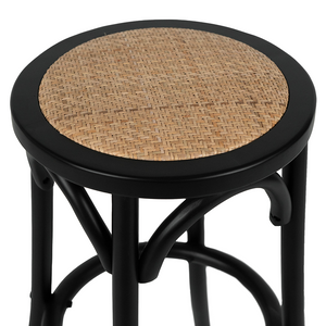 Dane Rattan Kitchen Bar Stool in Black