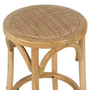 Dane Rattan Kitchen Bar Stool in Oak