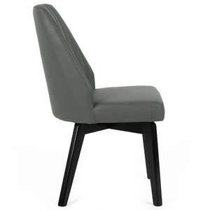 Dante Leather Dining Chair in Light Grey