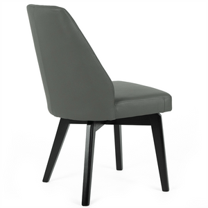 Dante Leather Dining Chair in Light Grey
