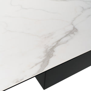 Davian 240cm Fixed Dining Table in Stormy White