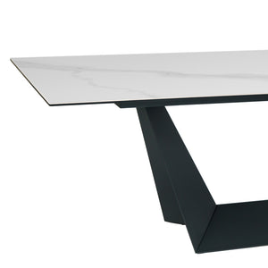 Davian 240cm Fixed Dining Table in Stormy White