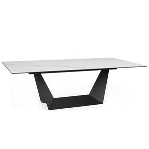 Davian 240cm Fixed Dining Table in Stormy White