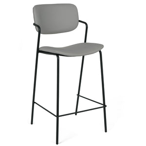 Deacon Leatherette Kitchen Bar Stool in Light Grey