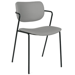 Deacon Leatherette Dining Chair in Light Grey