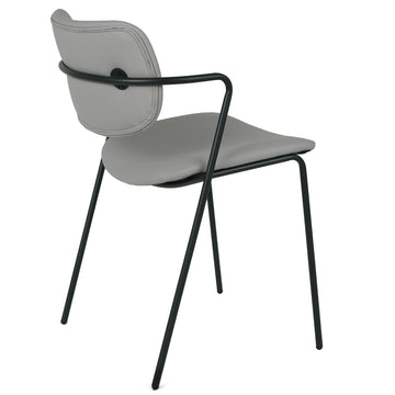 Deacon Leatherette Dining Chair in Light Grey