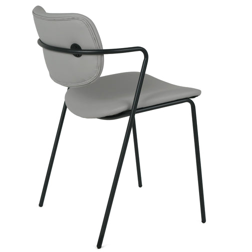 Deacon Leatherette Dining Chair in Light Grey