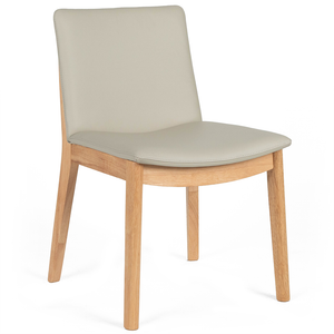 Declan Leather Dining Chair in Oak/Wheat