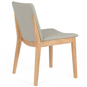 Declan Leather Dining Chair in Oak/Wheat
