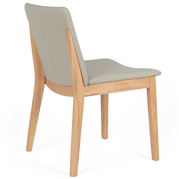 Declan Leather Dining Chair in Oak/Wheat
