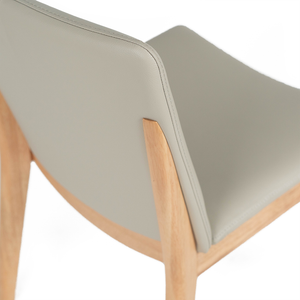 Declan Leather Dining Chair in Oak/Wheat