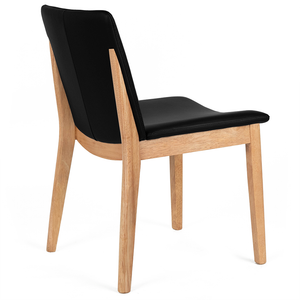 Declan Leather Dining Chair in Oak/Black