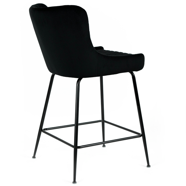 Easton Velvet Kitchen Bar Stool in Black/Black Marc & Main