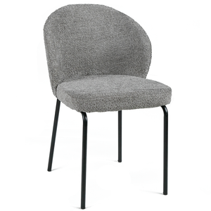 Edwin Boucle Fabric Dining Chair in Grey