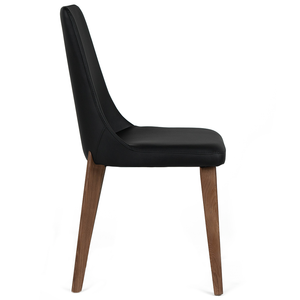 Ethan Leatherette Dining Chair in Walnut/Black