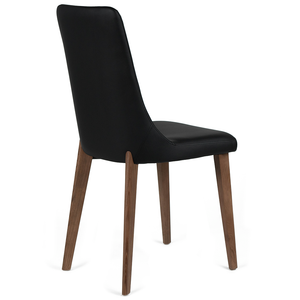 Ethan Leatherette Dining Chair in Walnut/Black