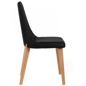 Ethan Leatherette Dining Chair in Oak/Black