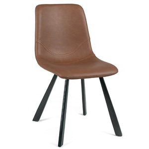 Ezra Leatherette Dining Chair in Rust