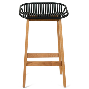 Felix Acrylic Kitchen Bar Stool in Oak/Black