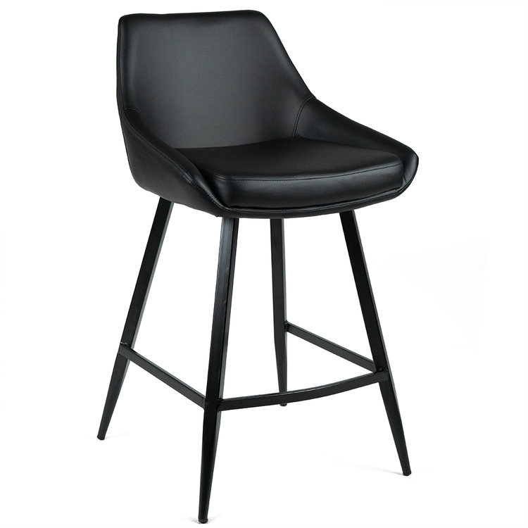 Gatlin Leatherette Kitchen Bar Stool in Black
