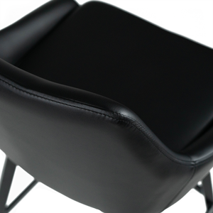 Gatlin Leatherette Kitchen Bar Stool in Black