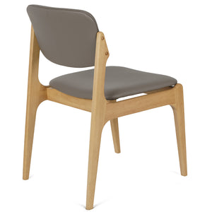 Hayden Leather Dining Chair in Oak/Grey