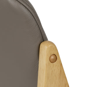 Hayden Leather Dining Chair in Oak/Grey