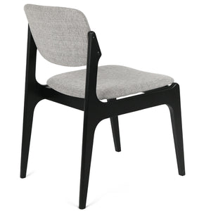 Hayden Fabric Dining Chair in Black/Light Grey