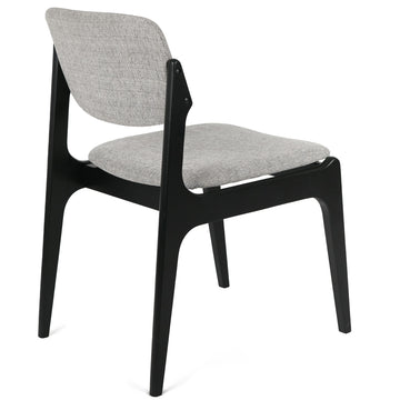 Hayden Fabric Dining Chair in Black/Light Grey