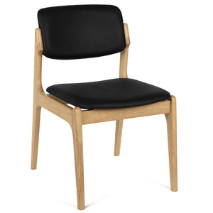 Hayden Leather Dining Chair in Oak/Black