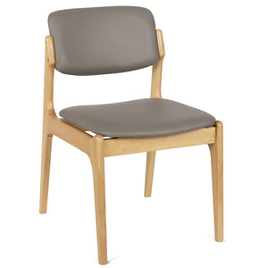 Hayden Leather Dining Chair in Oak/Grey