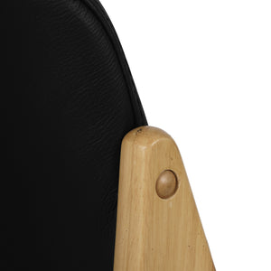 Hayden Leather Dining Chair in Oak/Black