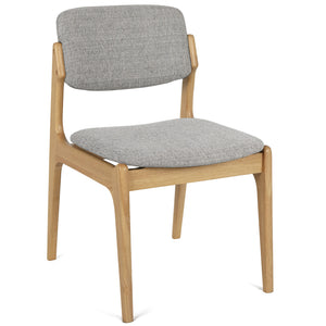 Hayden Fabric Dining Chair in Oak/Light Grey