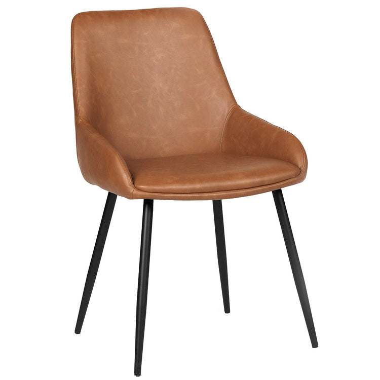 Heidi Leatherette Dining Chair in Rust