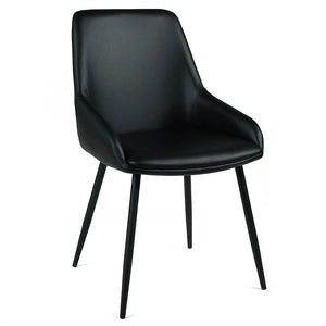 Heidi Leatherette Dining Chair in Black