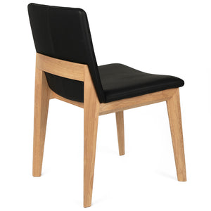 Huxley Leather Dining Chair in Oak/Black