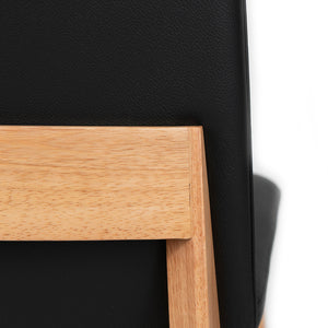 Huxley Leather Dining Chair in Oak/Black