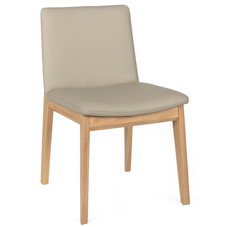 Huxley Leather Dining Chair in Oak/Ivory