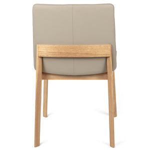 Huxley Leather Dining Chair in Oak/Ivory