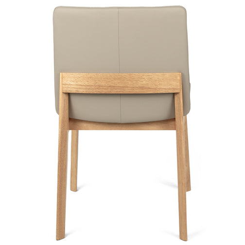 Huxley Leather Dining Chair in Oak/Ivory