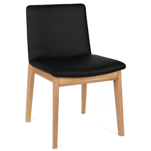 Huxley Leather Dining Chair in Oak/Black
