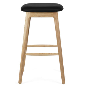 Jace Leatherette Kitchen Bar Stool in Natural/Black
