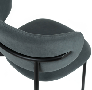 Jude Velvet Dining Chair in Grey