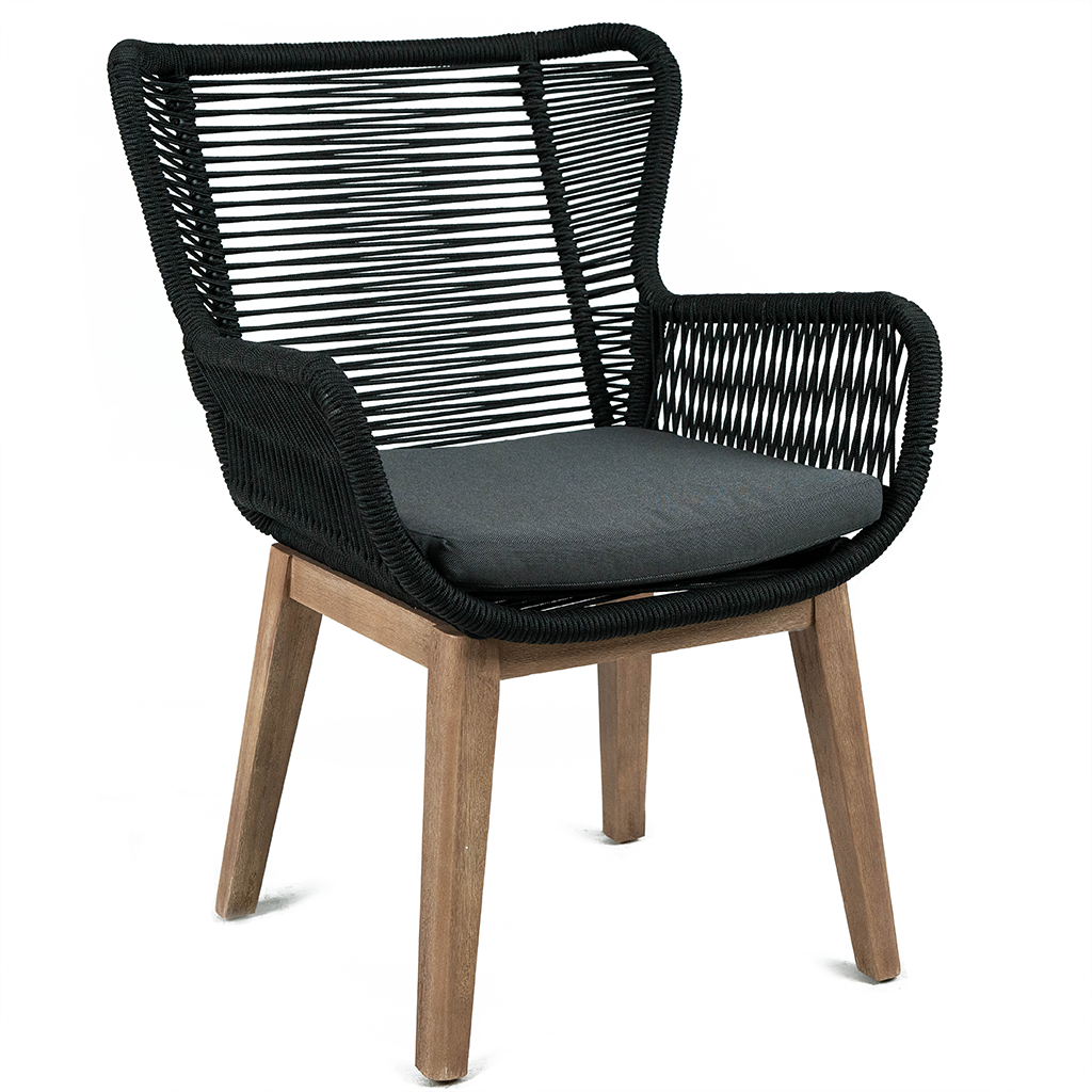 Krew Rope Dining Chair in Black - Marc & Main