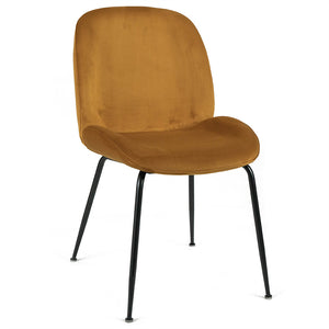 Lathan Velvet Dining Chair in Black/Mustard