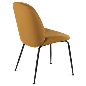 Lathan Velvet Dining Chair in Black/Mustard
