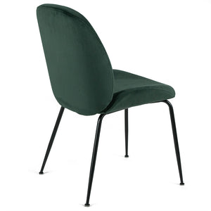 Lathan Velvet Dining Chair in Black/Emerald