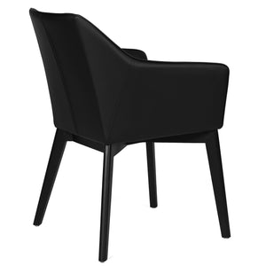 Leena Leatherette Dining Chair in Black/Black